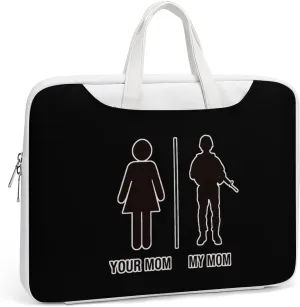 Your Mom My Mom Soilder Leather Bag Laptop Case Slim Water Resistant Computer Bags with Handle Briefcase for Work