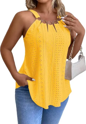 ZAFUL Plus Size Camisole Top for Women Summer Casual Ring Connected Sleeveless Tank Tops