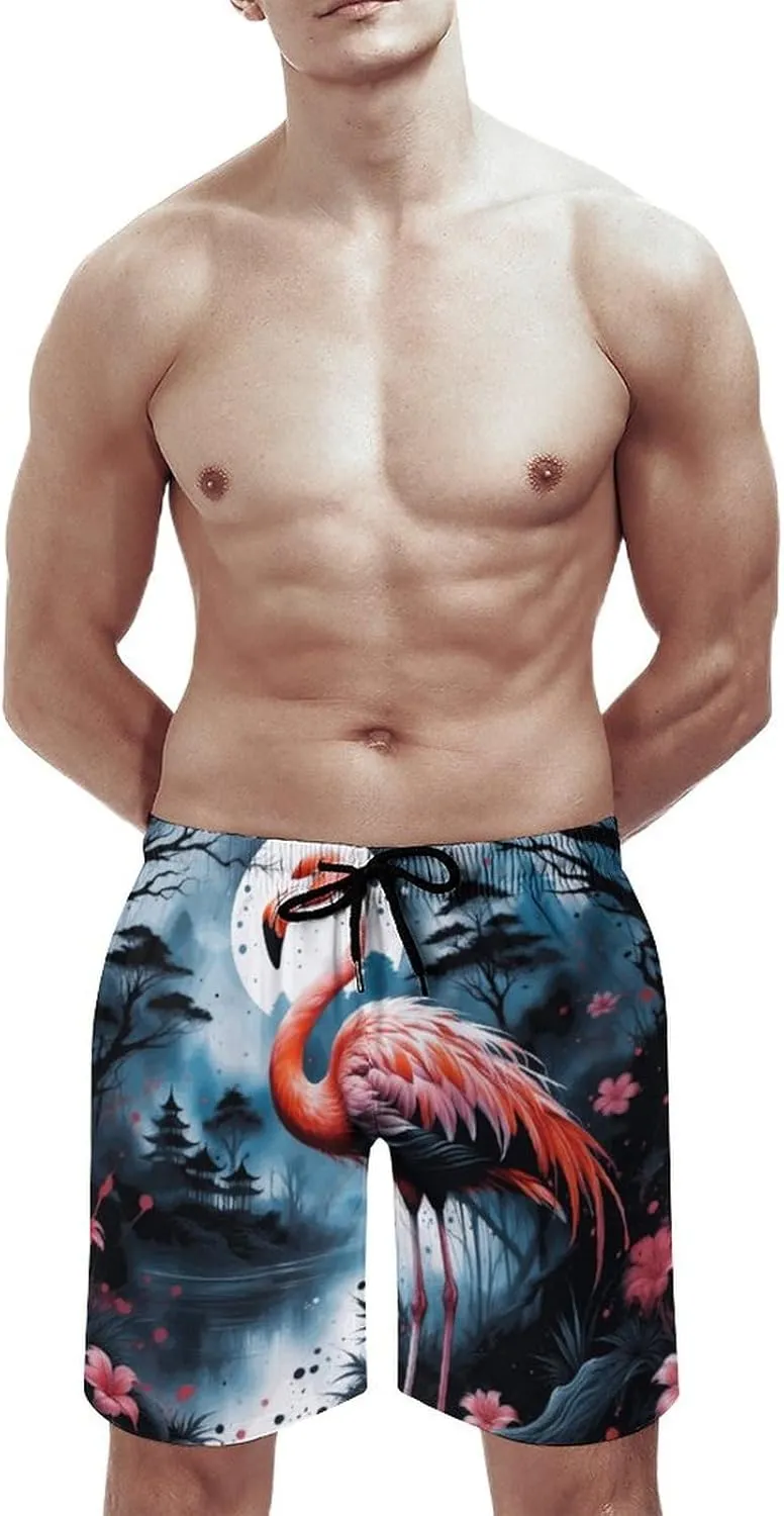 Zakqeik Lions Summer Mens Swimtrunks Workout Cool Shorts Running Pants with Pockets