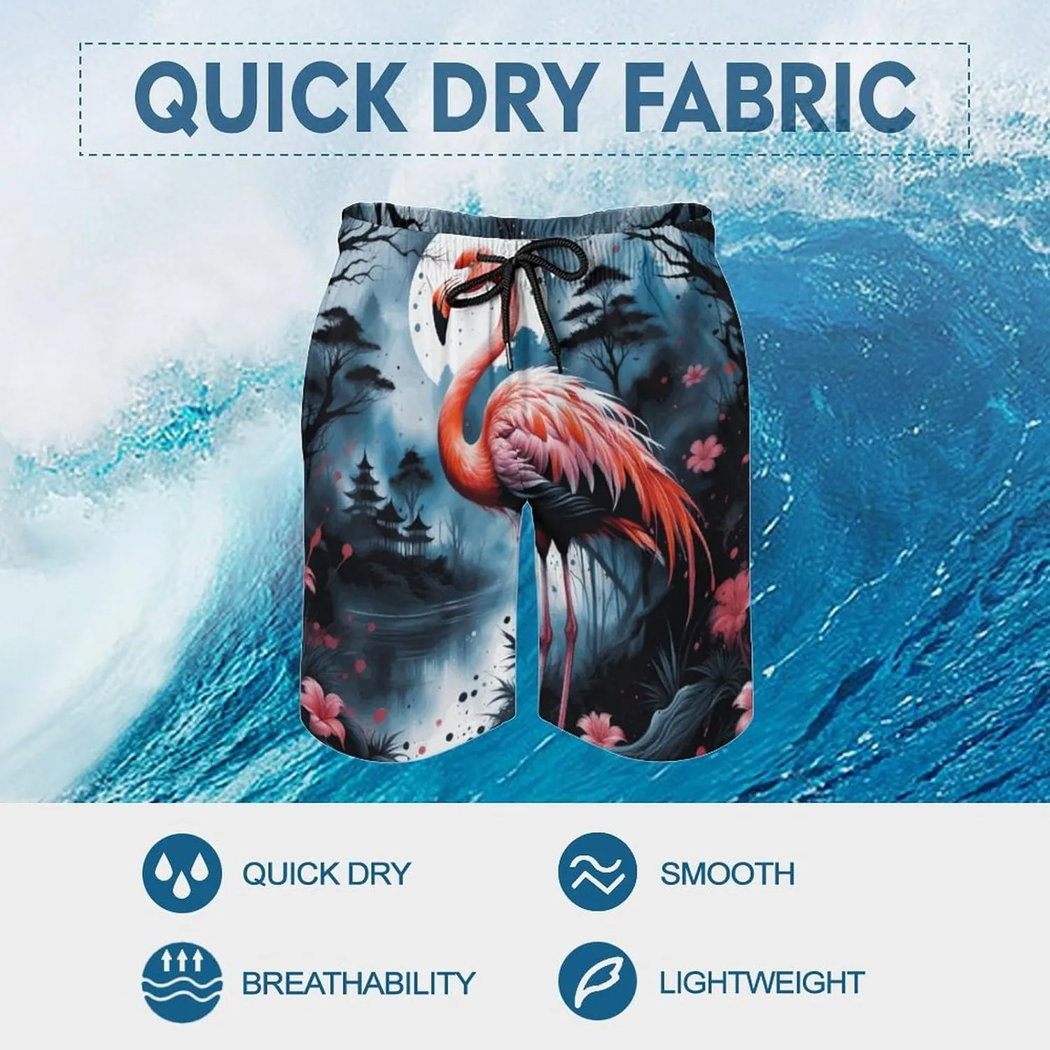 Zakqeik Lions Summer Mens Swimtrunks Workout Cool Shorts Running Pants with Pockets