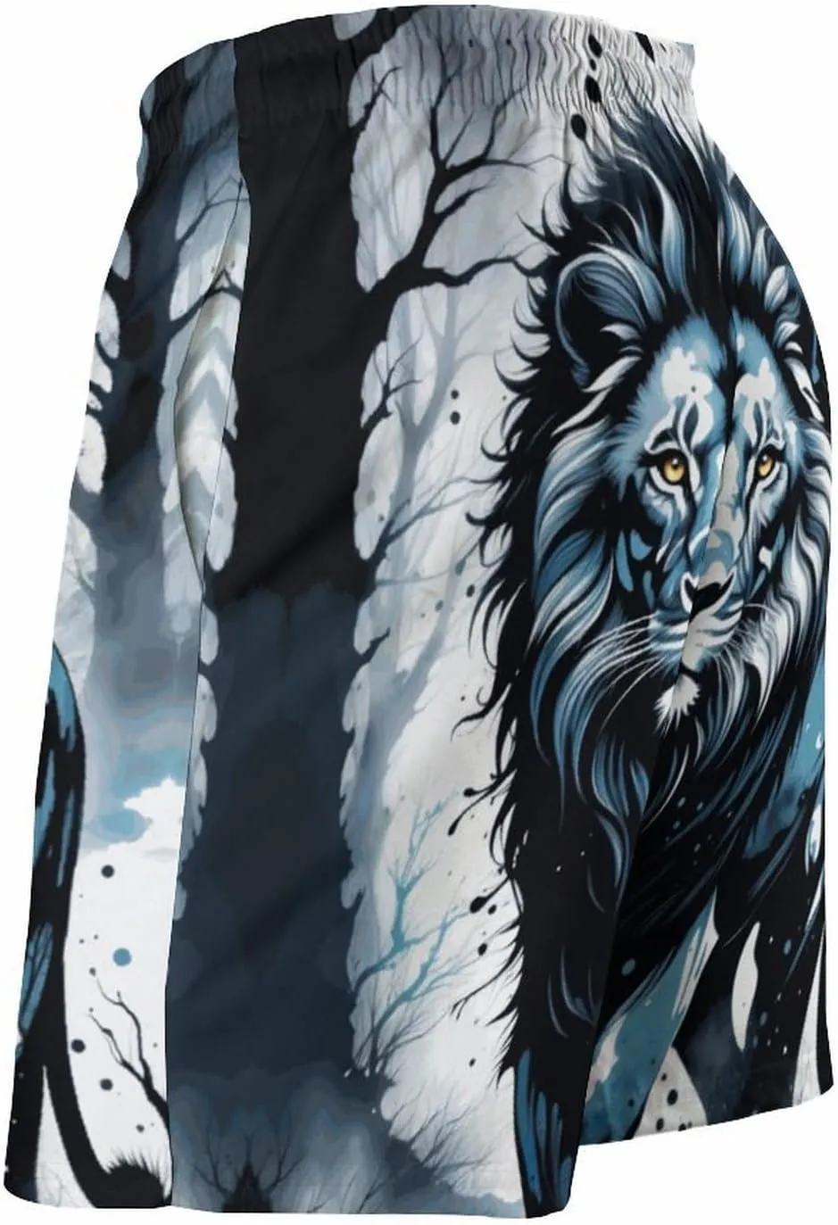 Zakqeik Lions Summer Mens Swimtrunks Workout Cool Shorts Running Pants with Pockets