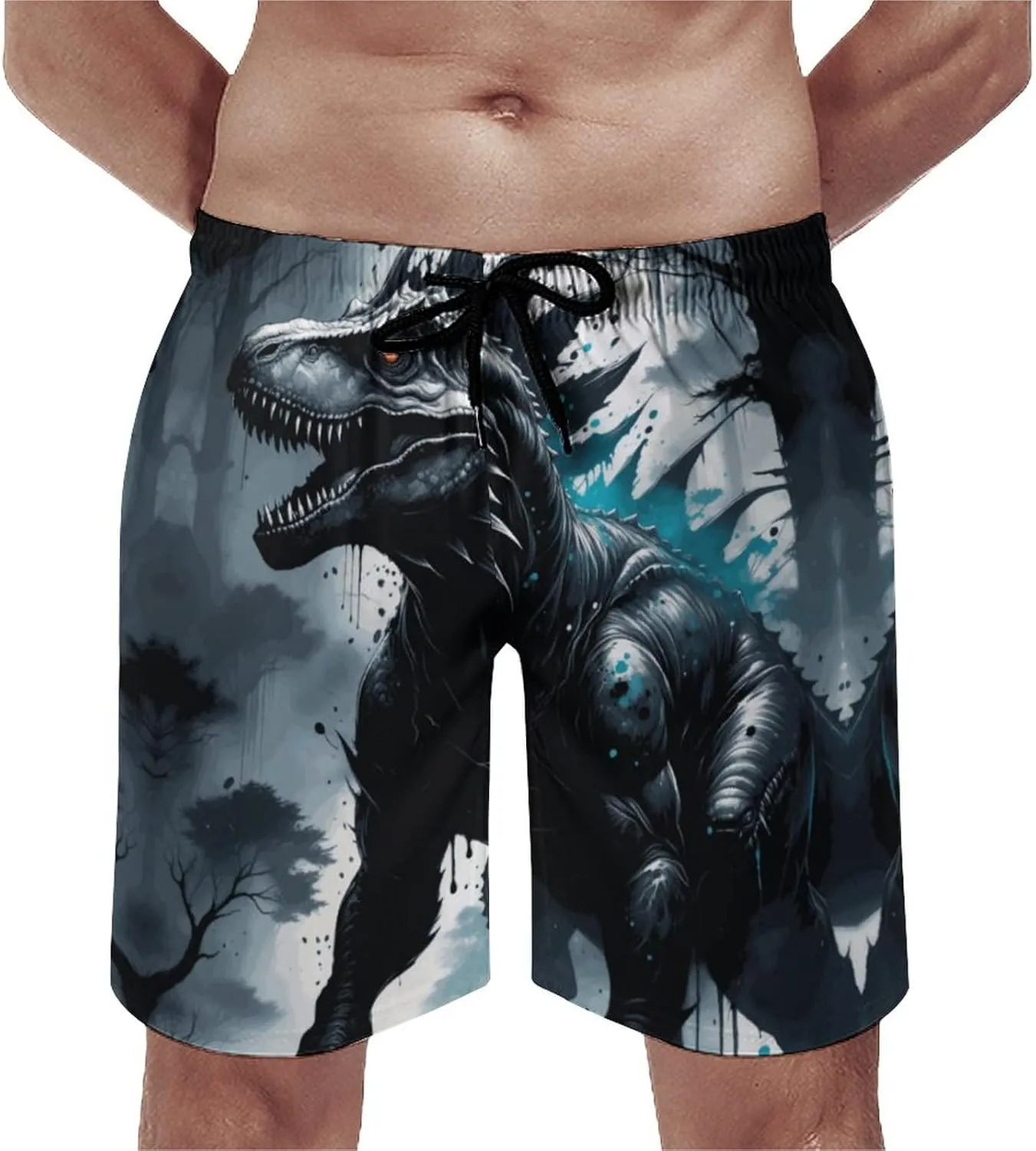 Zakqeik Lions Summer Mens Swimtrunks Workout Cool Shorts Running Pants with Pockets