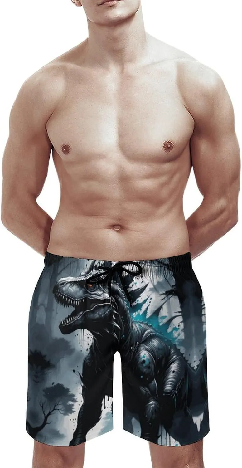 Zakqeik Lions Summer Mens Swimtrunks Workout Cool Shorts Running Pants with Pockets