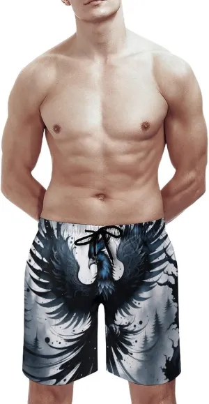 Zakqeik Lions Summer Mens Swimtrunks Workout Cool Shorts Running Pants with Pockets