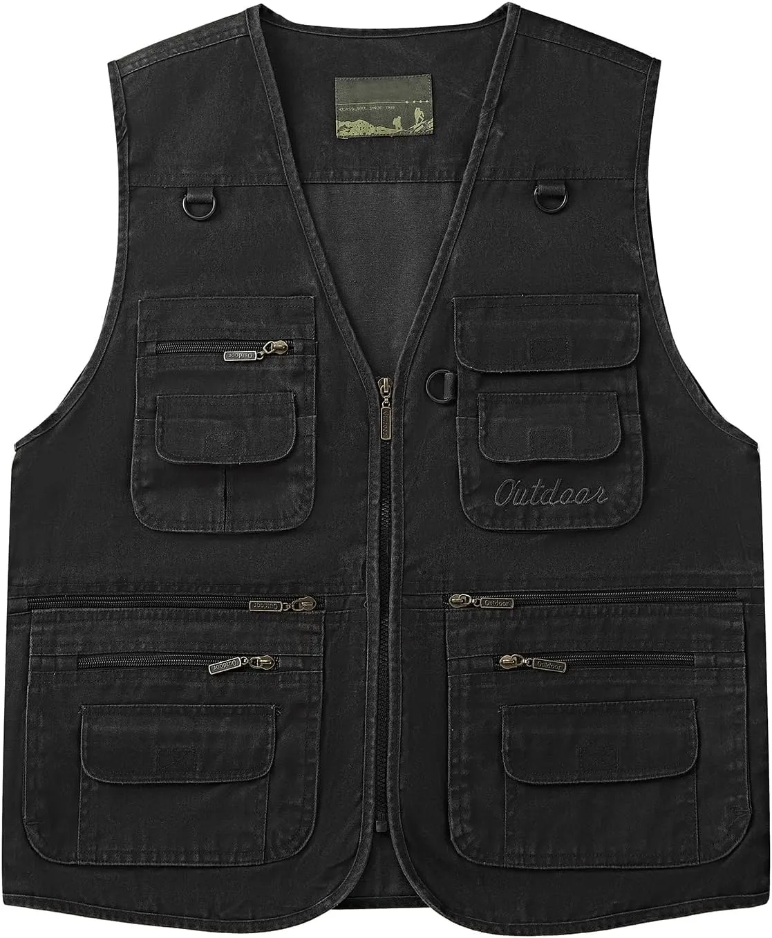 Ziker Men's Fishing Vest Outdoors Travel Work Photography Journalist Cargo Vest Jacket with Multi Pockets