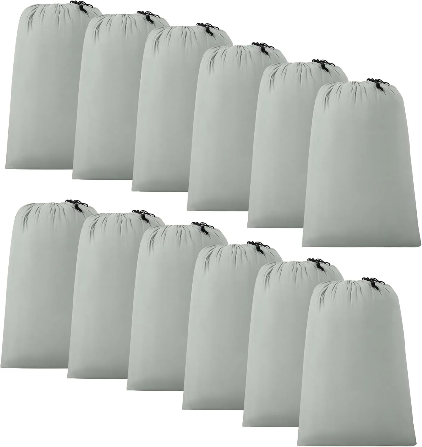 ZPECC Travel Laundry Bag 12 Pack,Bulk Extra Large Heavy Duty Bags, Durable Dirty Clothes Organizer With Drawstring, Fit a Basket or Hamper (40" X 30",Light Grey)